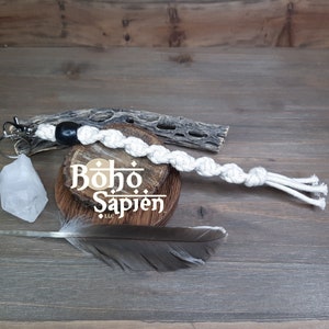 Boho Sapien Tornado Twist Macrame Key Chain Authentic Natural Macrame Cord Hand-made