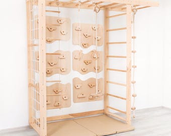 Montessori Zweedse klimwandset met ladder – Binnenspeeltuin voor kinderen