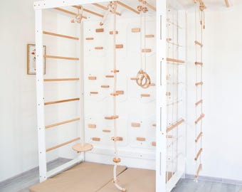 Indoor klimrek voor kinderen, Zweedse ladder, klimwand, schommelset, speelmat, peuterspeelzaal