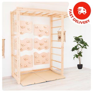 Swedish Ladder & Montessori Climbing Wall – Indoor Climbing Wall,  Indoor Swing, Climb Board for Kids, Toddler Climbing Gym