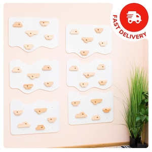 Kids Indoor Climbing Wall – Natural Wood and White Wooden Play Panel for Playroom