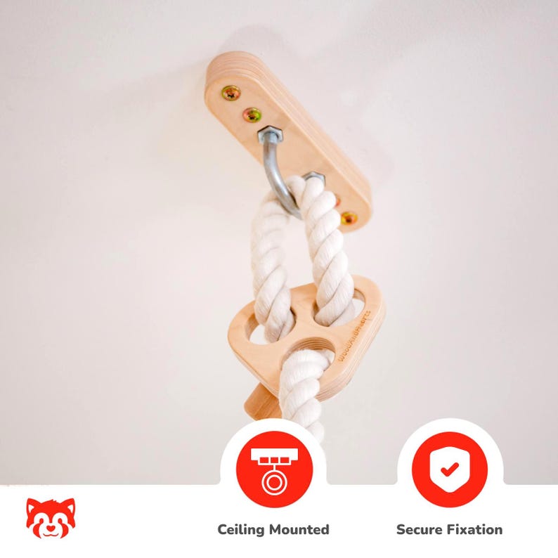 Disc Rope Swing for Kids - Ceiling Mounted Indoor Climbing Rope With ...