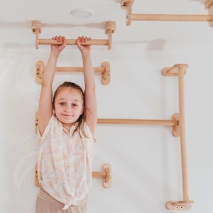 Barras de mono para niños, equipo de escalada, juego de 6 barras de dominadas, muebles Montessori, asas de escalada, juego de escalada