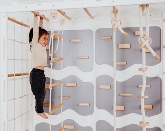 Indoor klimrek voor kinderen, Zweedse ladder, klimrekken, klimpanelen, binnenschommel, Montessori speelset