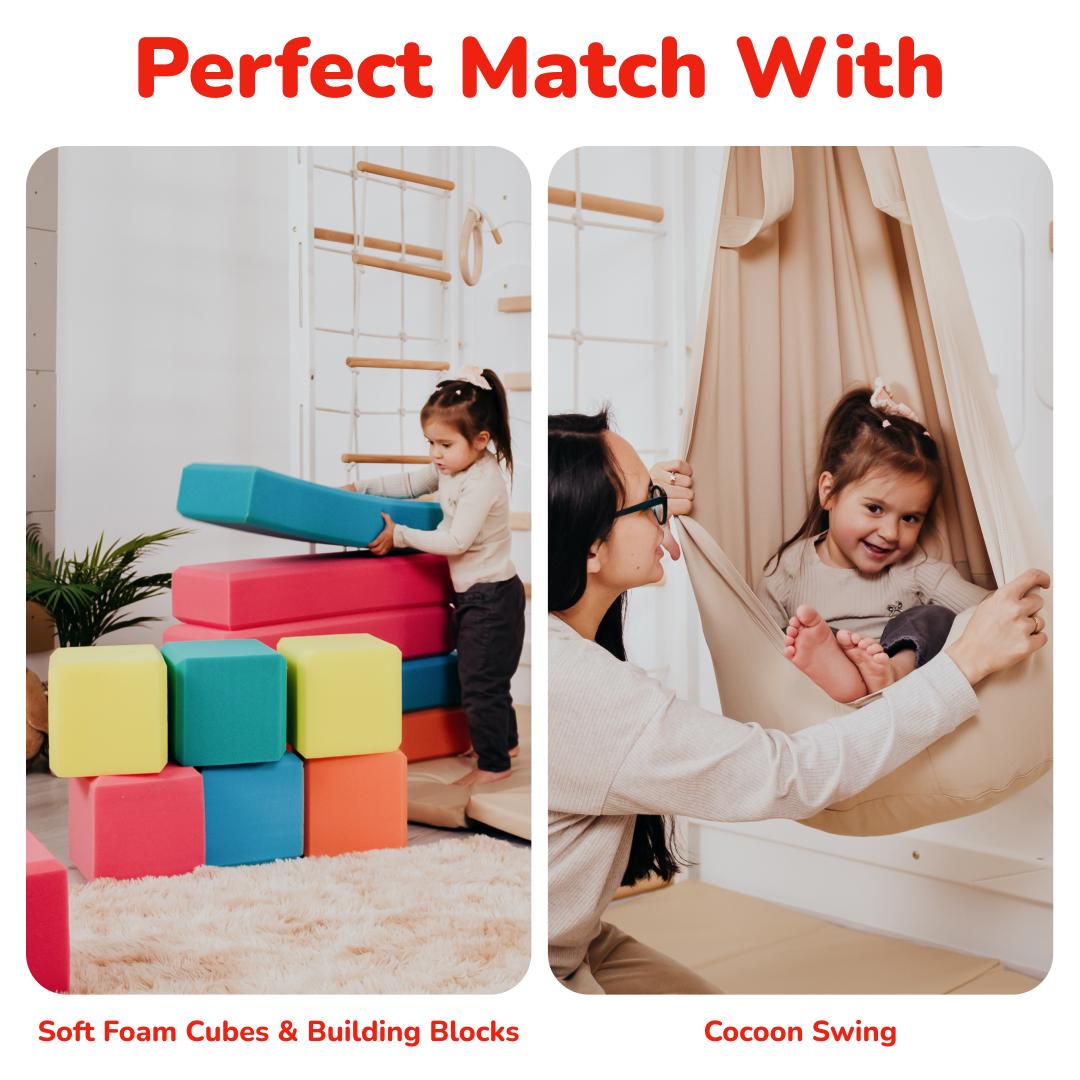 Indoor Jungle Gym for Kids, Kids Swedish Ladder Bridge With