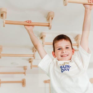 Barras de escalada para niños, barras de mono de madera, equipo de escalada para niños para la sala de juegos