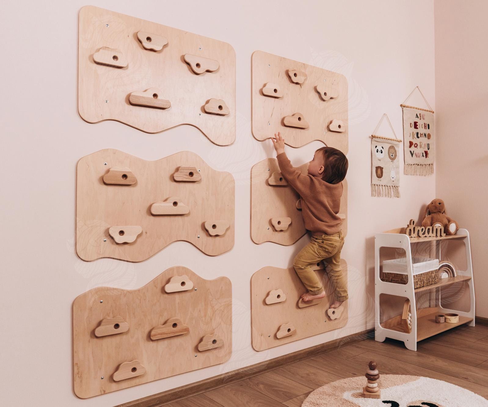 Indoor Rock Climbing Wall for Kids, Kids Rocking Wall, Climbing Wooden ...