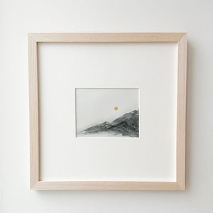 Original Aquarell Gemälde, Abstraktes Aquarell, Landschaft, Aquarell Kunst, Abstrakte Kunst, Neutrales Gemälde, Bergkunst, 12X12