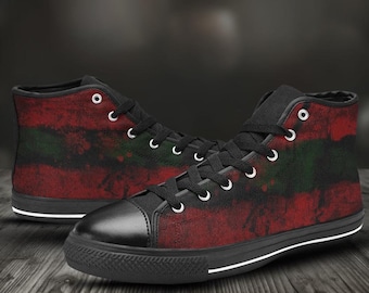 Nightmare on Elm Street Shoes - Freddy Krueger Sweater Horror Fan Sneakers, Custom Memorabilia