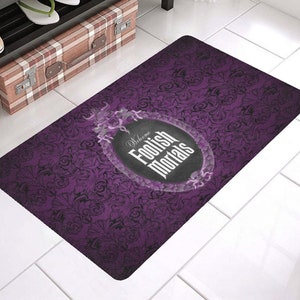 Haunted Mansion Doormat | Foolish Mortals Welcome Mat | Grim Grinning Ghosts Decor | Disney Halloween Rug | Spooky Amusement Park Gift
