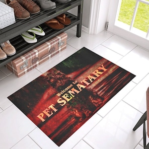 Pet Sematary Doormat | Stephen King Horror Welcome Mat | Supernatural Home Decor | Cult Classic Movie Rug | Spooky Halloween Gift