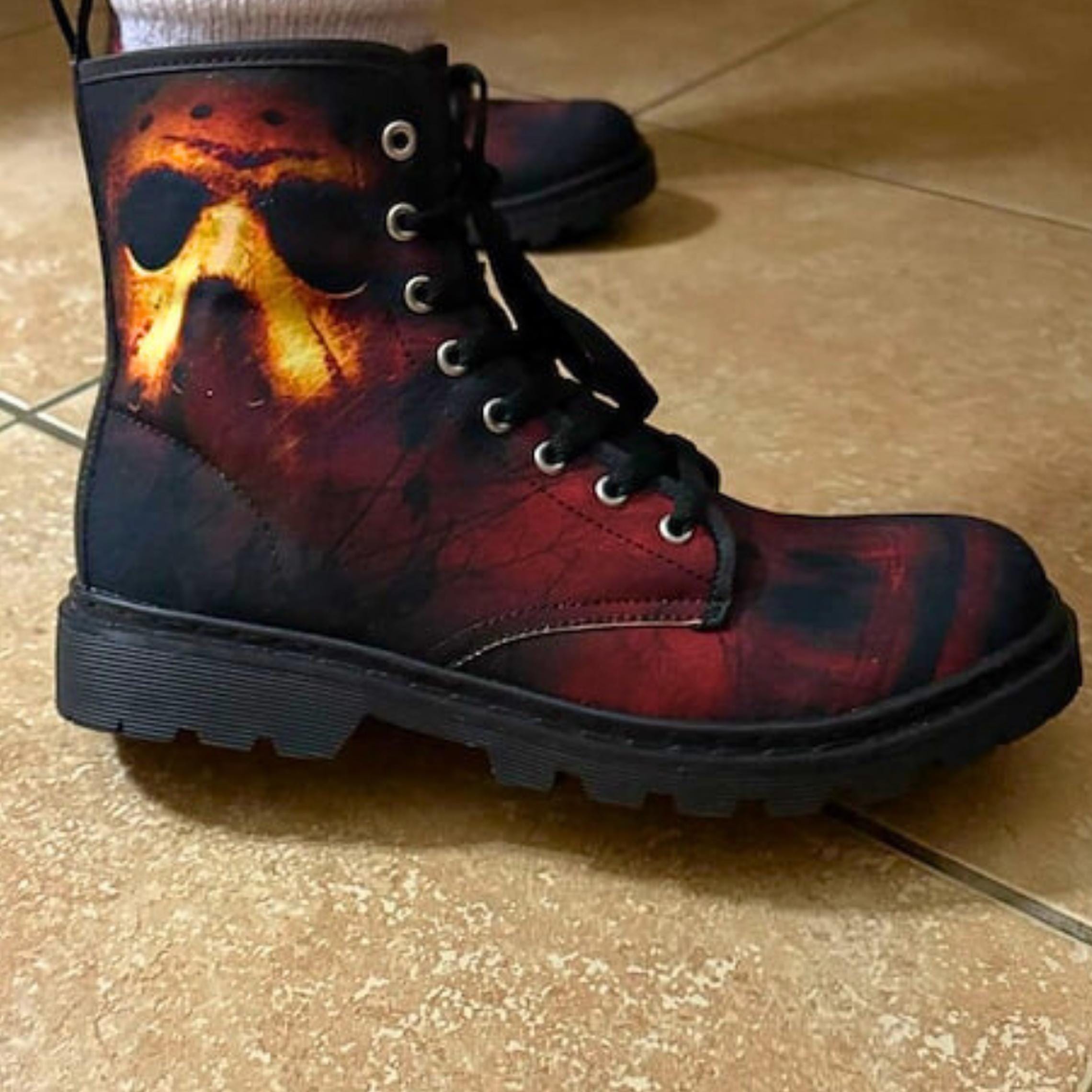 Jason Voorhees Lace-up Combat Boots, Inspired by Friday the 13th