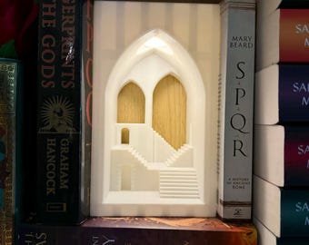 Lampada per angolo lettura, inserto per mensola a forma di canyon nel deserto, diorama paesaggistico minimalista, decorazione per angolo lettura, regalo unico per amanti dei libri