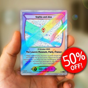 Carte à collectionner personnalisée « Where We Met Map » Cadeau parfait pour un anniversaire, la Saint-Valentin, un mariage, un anniversaire, un petit ami