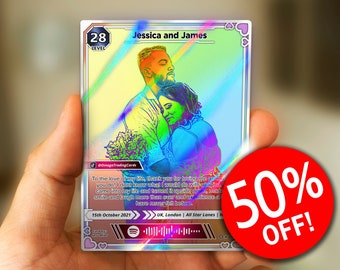 Personalized Rainbow Custom Trading Card - Perfect Gift for Father's Day, Birthday, Wedding, Anniversary for Him/Her Boyfriend/Girlfriend