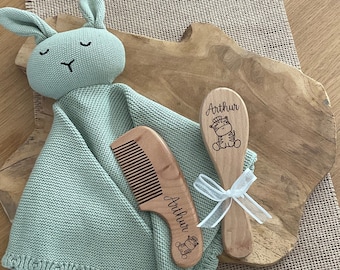 Spazzola/pettine in legno personalizzato per bambini con motivi