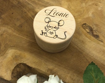 Boîte à dents en bois personnalisable