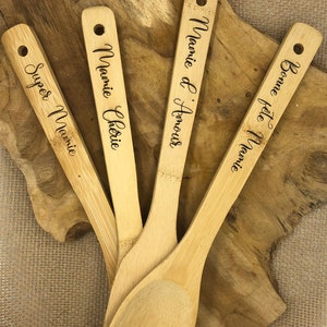 Personalized bamboo kitchen utensil set