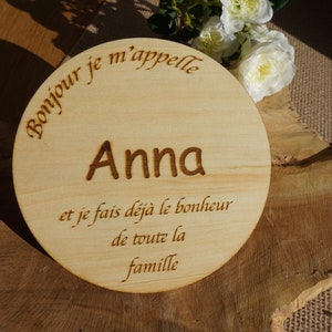 Rond en bois annonce naissance