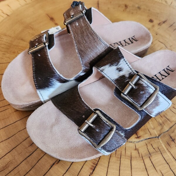 Cowhide Sandals Etsy