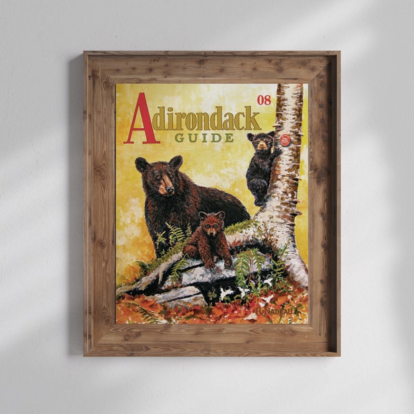 Adirondack Guide Art Print 2008 TRAIL MARKERS 8"x10" Lithograph Print, Hike New York, Outdoorsman Gift