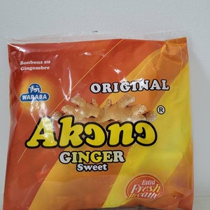 Ginger Candy / Akonor ginger /Ahomka/ Bonbons/Hard ginger candy / Hand made in Ghana / Bonbons au Gingembre/ 250 grams