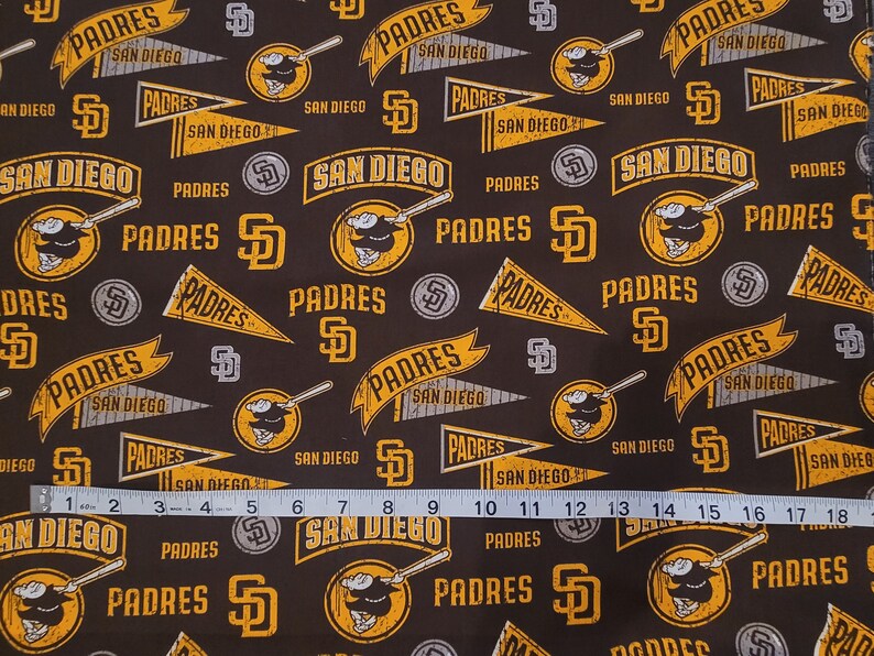 MLB San Diego Padres Fabric FQ 18 X 21 or 9 Etsy