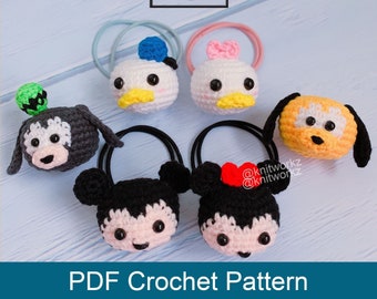 crochet pattern - Mickey and friends hairtie