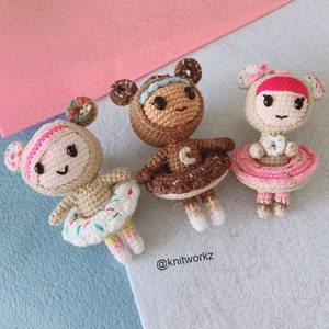crochet pattern - Donutella, Chocotella and Donutini keychain