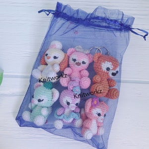 crochet pattern - 6 in 1 Bear and Friends full body keychain