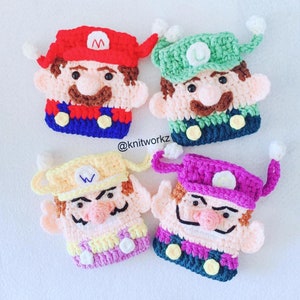 padrão de crochê - Bros Airpods e Handphone Pouch