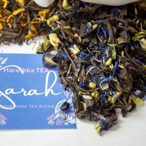 Tea &quot;Sarah&quot; (Butterfly pea flower_Elderberry_Cornflower_Lavender) - about 60 servings! Color Change with Lemon