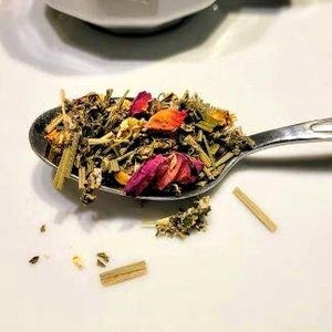 Caffeine-Free Herbal Tea: Rose, Chamomile, and Raspberry Leaf ABIGAIL