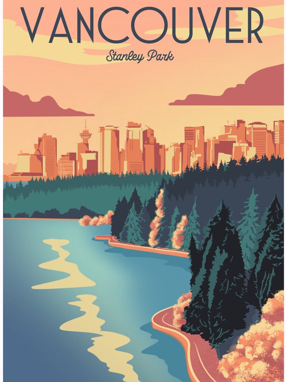 Vancouver Stanley Park Print, Colorful Wall Art - Etsy