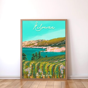 Kelowna art print, Okanagan lake art print, Kelowna poster, British Columbia wall art, Okanagan Valley