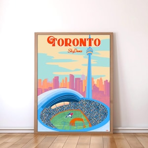 Toronto Skydome Art Print, Rogers Center, Baseball Stadium Poster