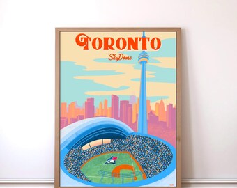 Toronto Skydome Art Print, Rogers Center, Baseball Stadium Poster