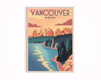Vancouver Stanley Park Print, Colorful Wall Art