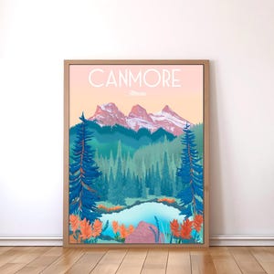 Canmore Travel Poster, Alberta Mountain Art Print
