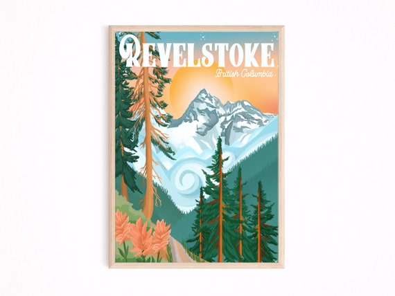 Revelstoke British Columbia Poster, Mountain Art Print