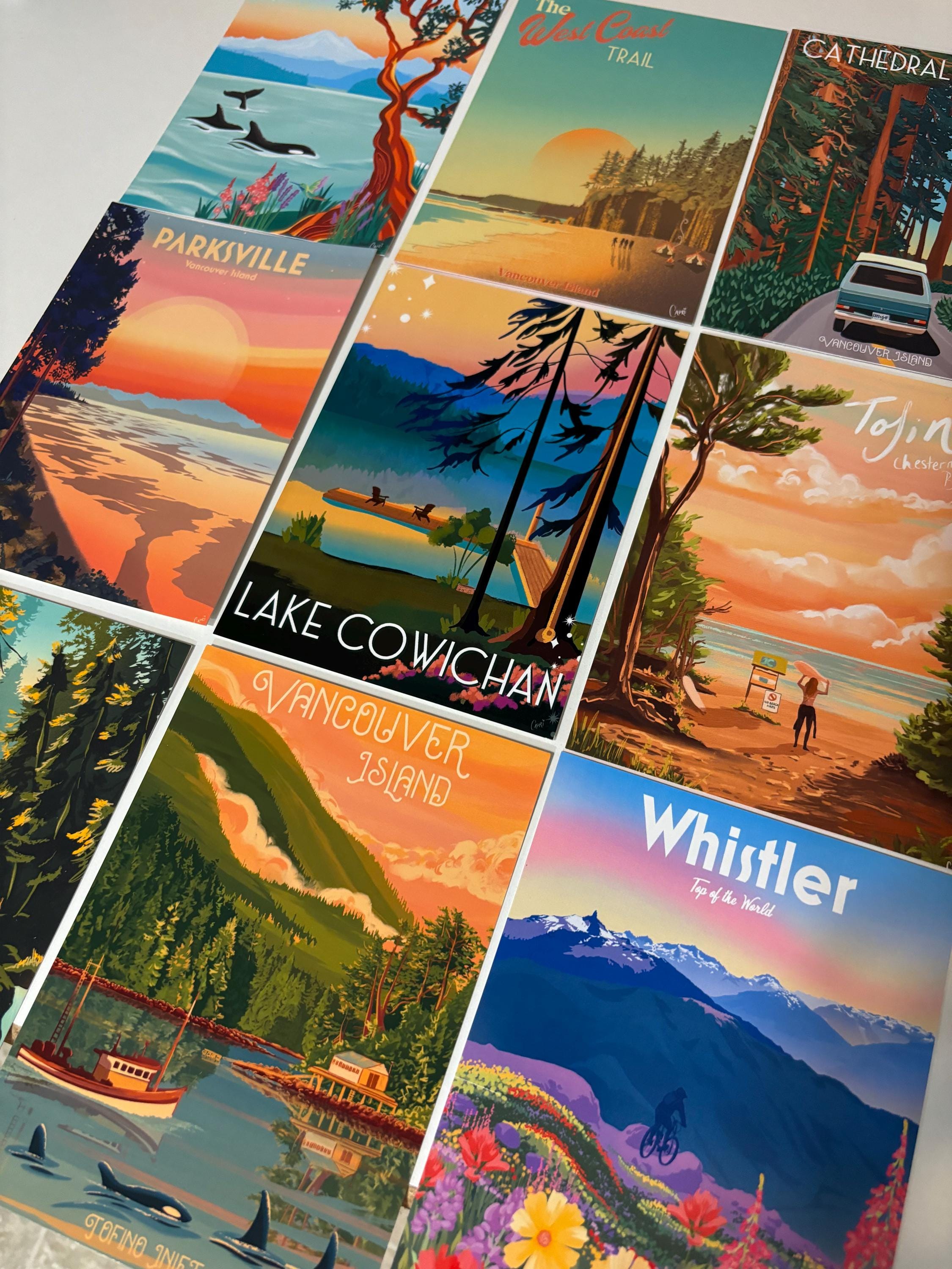 West Coast British Columbia Postcard 5 pack, receive a unique bundle from the most popular spots on the west coast