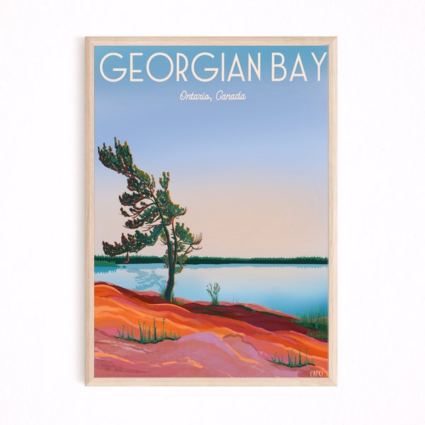 Georgian Bay Ontario Poster, cottage poster, art, lake print