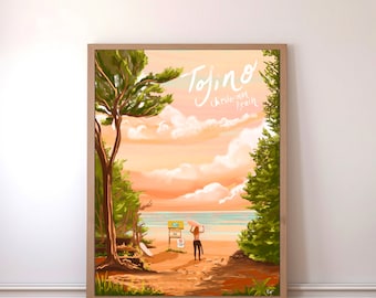 Tofino Druck, Chesterman Beach Kunst, Vancouver Island Poster, Druck, Kunst, Wandbehang, Tofino Poster, Vintage Poster, British Canada Druck