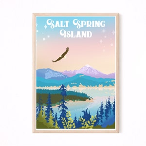 Affiche de Salt Spring Island, impression, impression de l’île de Vancouver, art, art mural, tenture murale