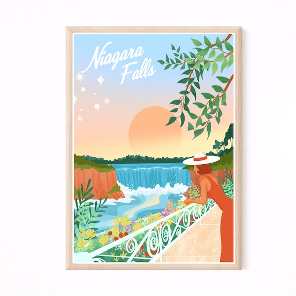 Affiche Niagara Falls, impression Niagara Falls, art ontarien, art canadien