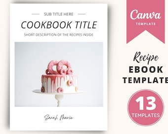 Modèle de recette Canva, page de recette modifiable, modèle de livre de recettes, modèle de recette de livre de cuisine, modèles Canva, livre électronique de recettes