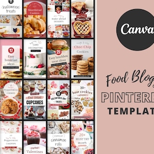 Food Blogger Pinterest Pin Templates, Canva Templates, Pinterest Templates für Canva, Foodie Pinterest Pins, Blogger Templates