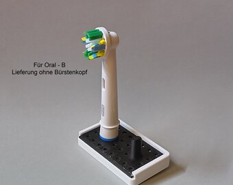 Toothbrush stand with drip tray, attachment head holder for Oral-B, square version for the bathroom. Hygienic