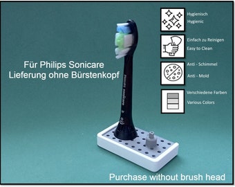 Philips Sonicare toothbrush stand with drip tray, attachment head holder square design version for the bathroom, hygienic accessories