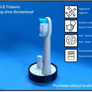 Oral-B Pulsonic toothbrush stand with drip tray, attachment head holder round design version for the bathroom, hygienic accessories.